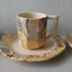 6 cups and saucers marble effect, Longchamp France