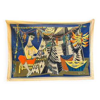 Tapestry "The Net Mender" by Robert Debiève.