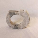 Travertine candle holder