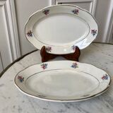 Duo of raviers digoin sarreguemines small flowers 50s