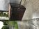 Vintage brown painted wooden wardrobe from the 1950s, compact storage for living room or office.