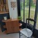 Small buffet or console in natural and black wood