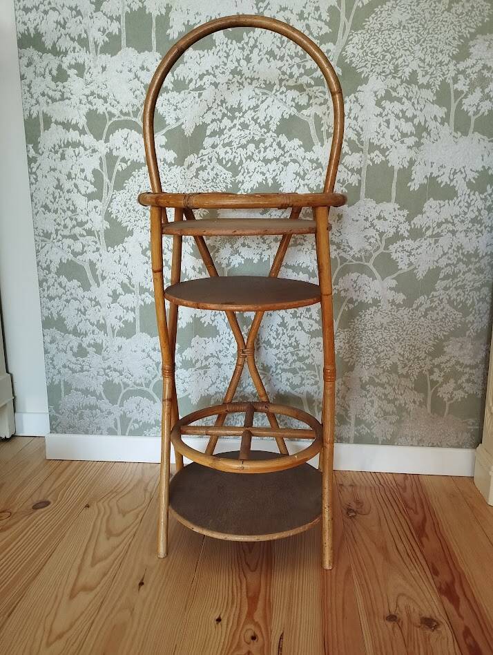 Vintage rattan bar – Portable – 60s–70s – Bohemian