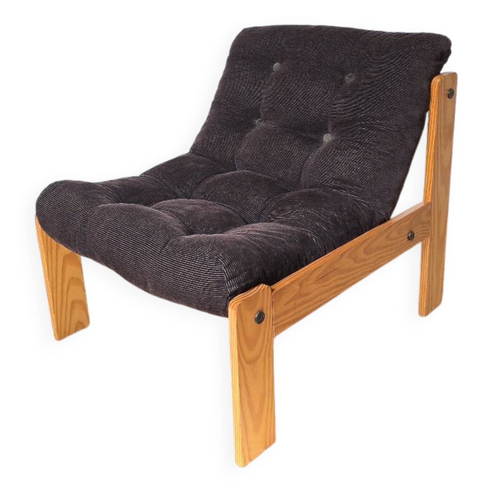 Pine/corduroy armchair