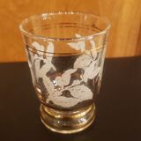 Set of 8 vintage 70s glasses with golden border