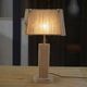 Brutalist lamp in elm and solid oak with a cord shade – 1980s