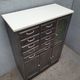 Dentist furniture 9 drawers and 3 doors patina graphoite on white marble