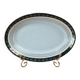 Oval dish Céranord Saint-Amand green & gold