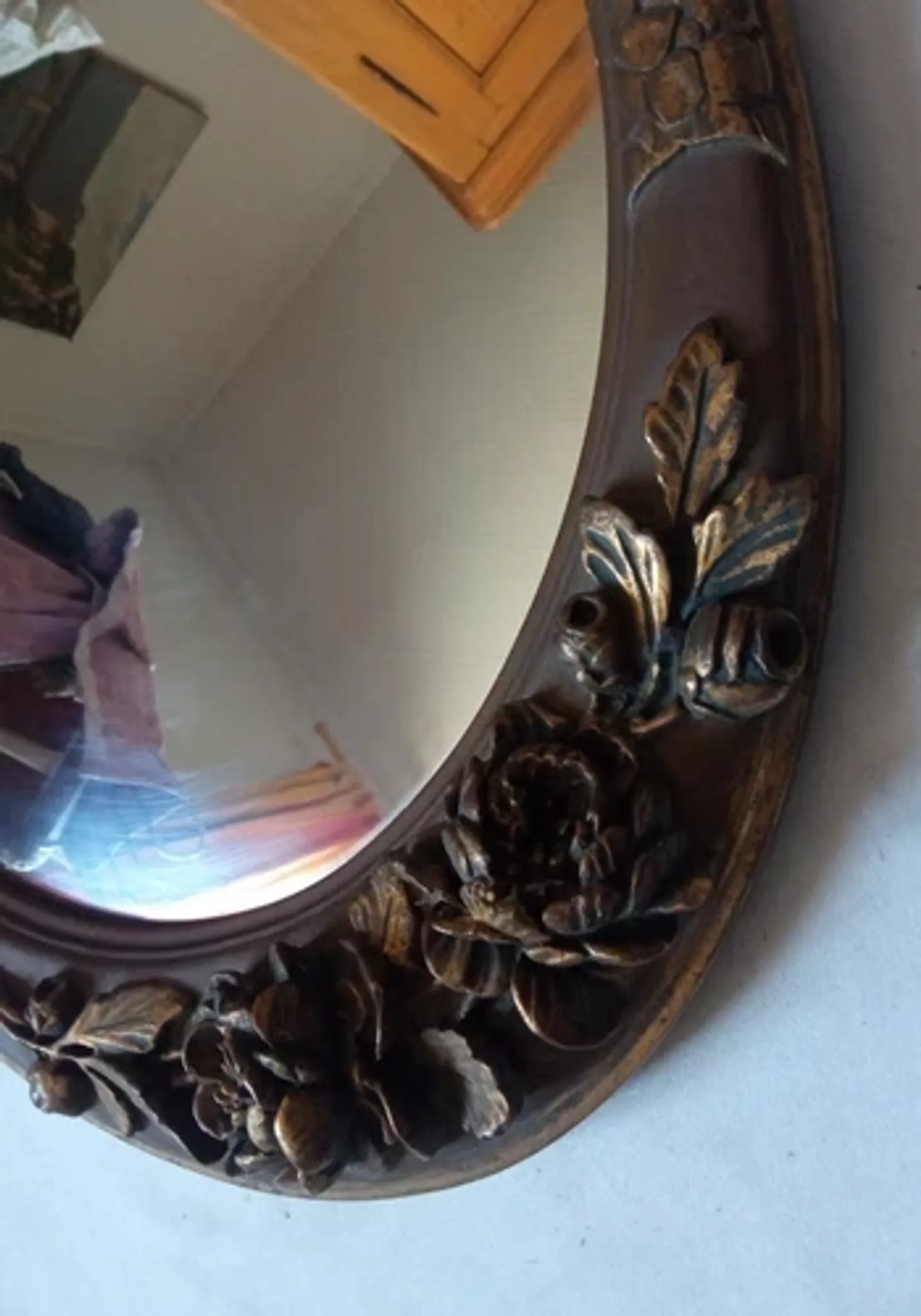 Important wooden wall mirror with stucco in Art Deco style/period - 65 x 44 cm