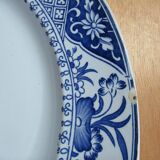 Large creil et montereau faience dish yedo 40 cm n°6 barluet & cie end of 19th century