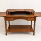 Bureau Directoire en merisier et cuir noir avec étagère