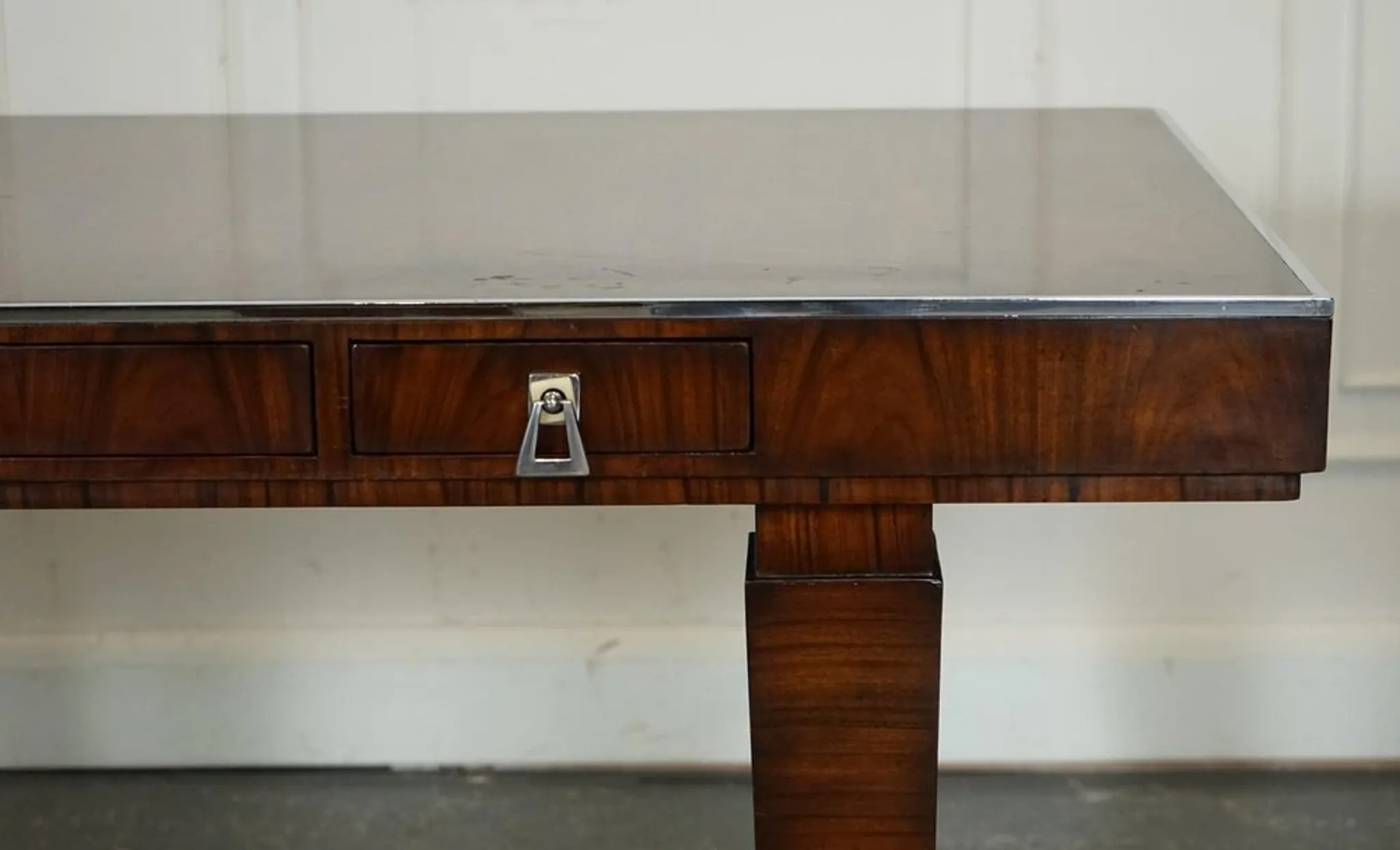 Double-Faced Drawer Desk Art Deco by Theodore Alexander