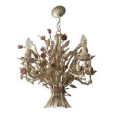 Lustre vintage bouquet en fer forgé années 50-60