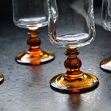 Verres à champagne pied ambré