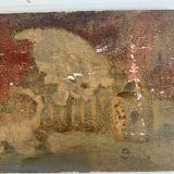 Petit tableau ancien signé, scène de chats, huile sur panneau, 1900