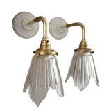 Pair of Art Deco glass wall sconces