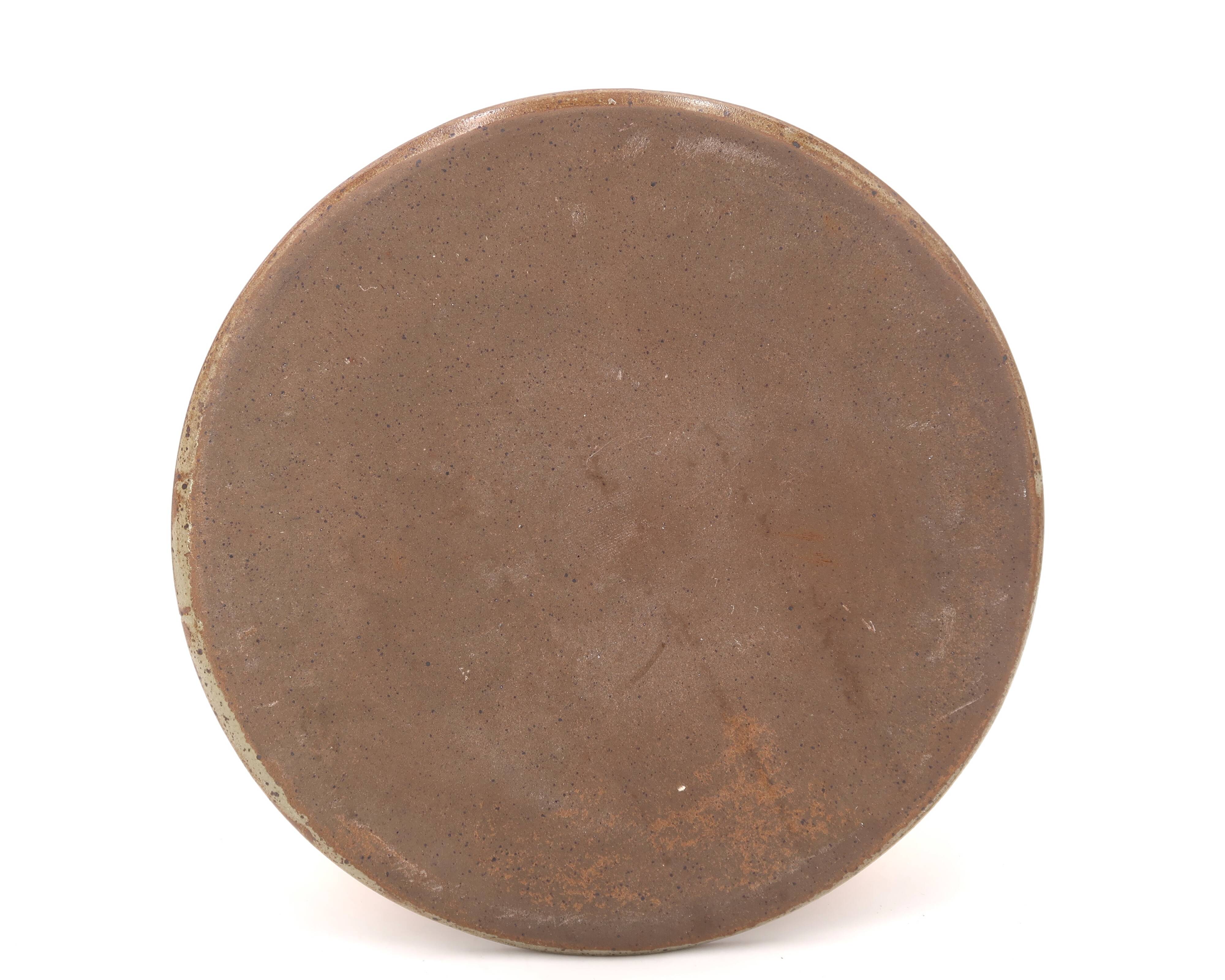 Artisanal stoneware pie dish, ceramic 60s
