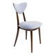 Chaise cœur en velours de coton bleu violet mid-century