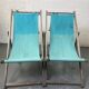 Lot de 2 chaises longues bleues