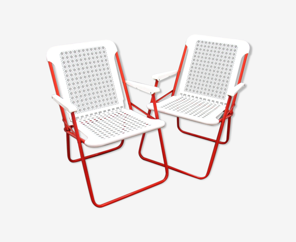 2 chaises pliantes italiennes de Grand Soleil, années 1980