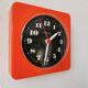 Vintage orange wall clock made of Inproco plastic, 1970
