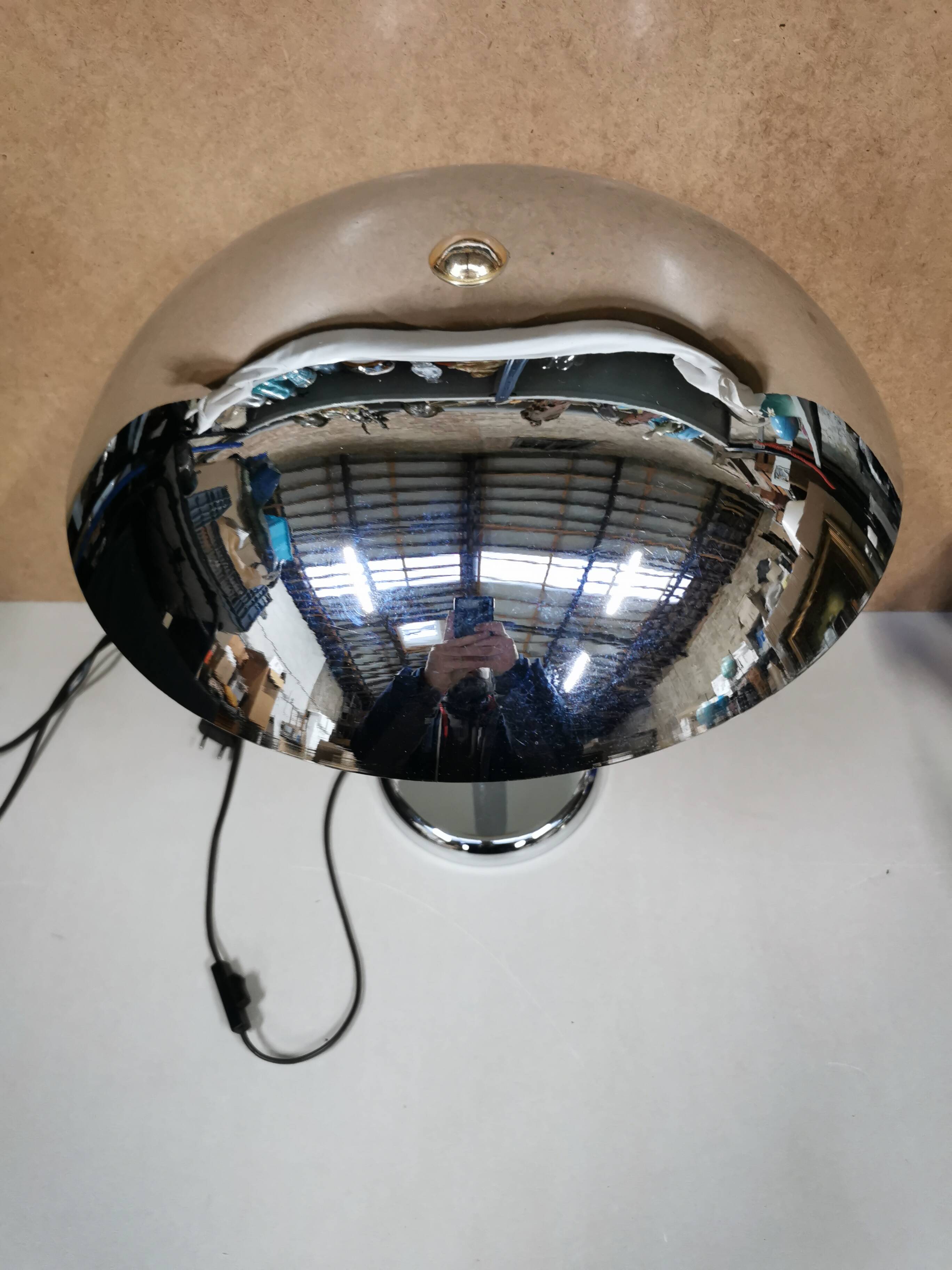 Swann Design Chrome Desk Lamp Vintage Mushroom Liner Lighting