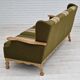 1970s, Danish vintage 3 seater, green fabric, oak wood, original condition.