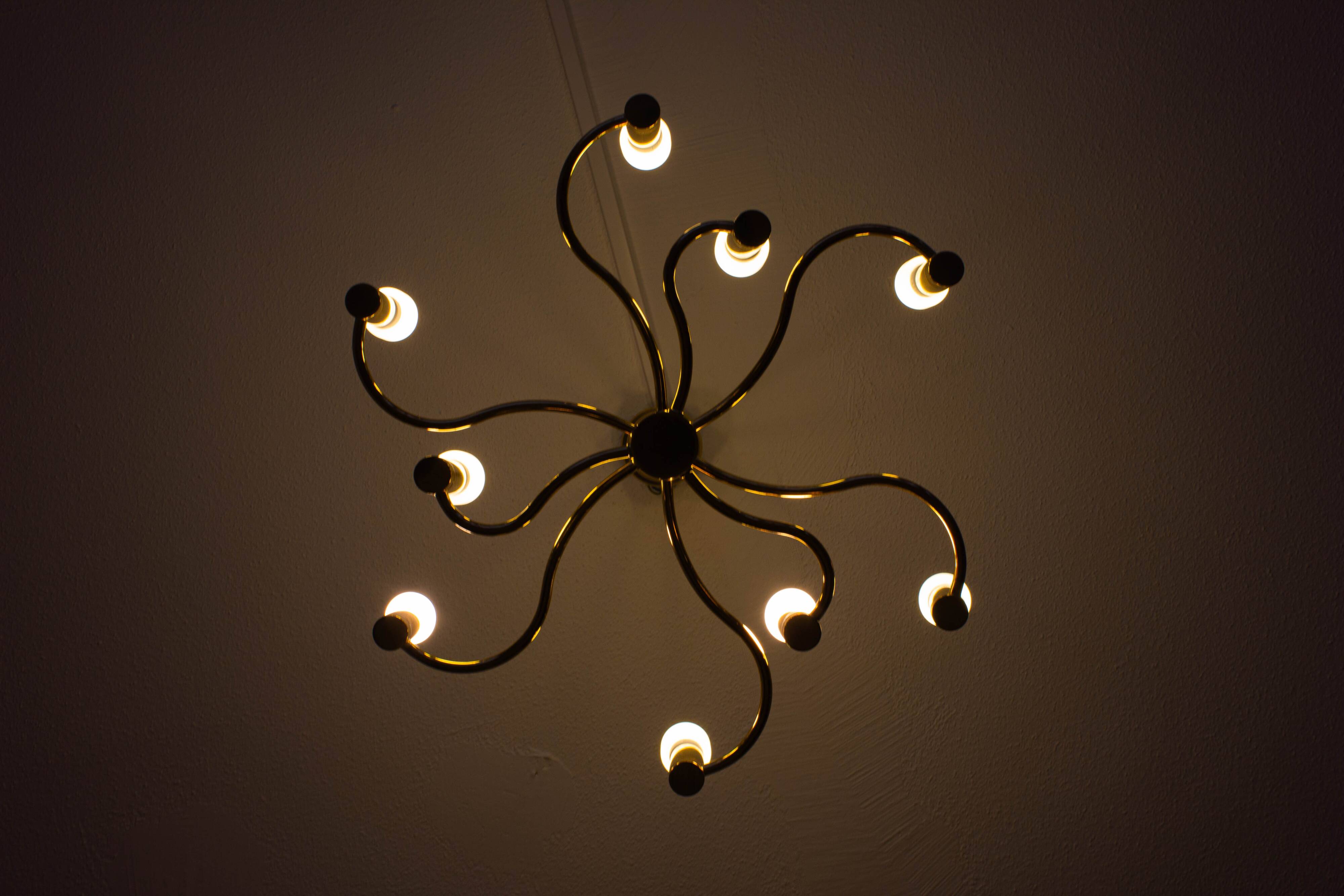 Vintage brass regency chandelier