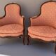 Pair of Louis XV period bergeres in walnut