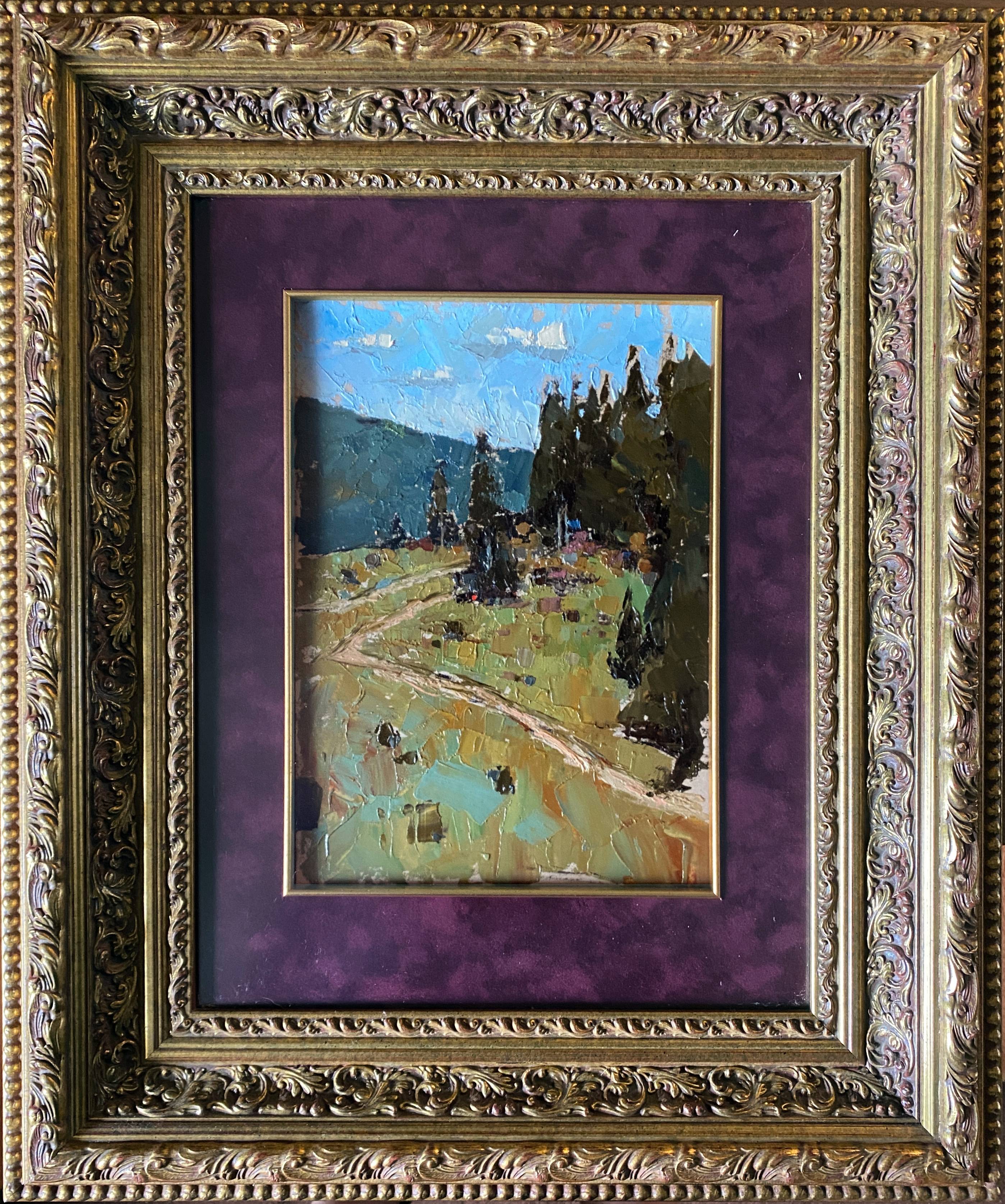 HSP table "the wooded meadow" Ukrainian school XX signed + frame