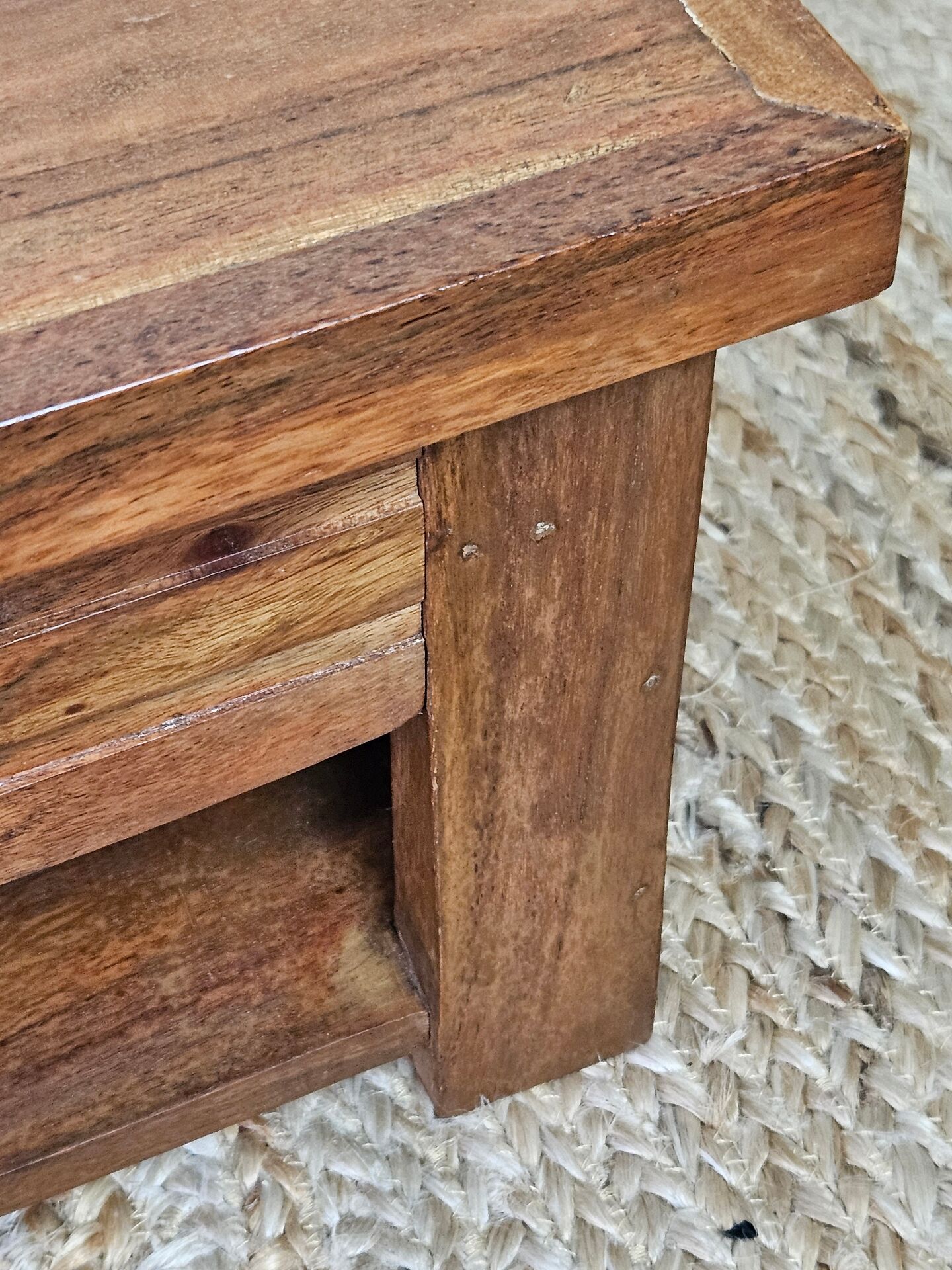 Pair of handcrafted walnut bedside tables from the 20th century.