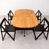 4 Trieste folding chairs with storrage table - Aldo Jacober for A. Bazzani