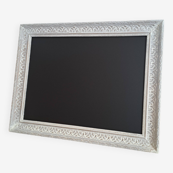 Slate painting with vintage frame and its bleached patina