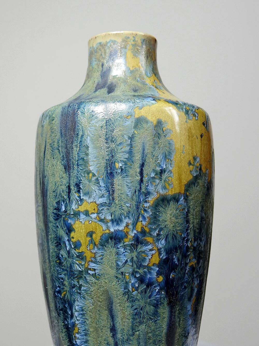 Rare small antique vase Alfred Renoleau stoneware crystalline