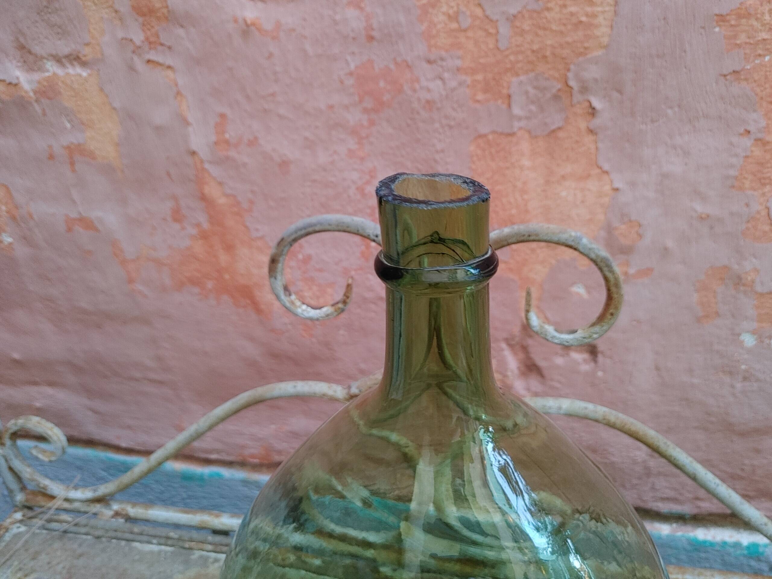 Old demijohn bubbled glass - 5 1/2 liters