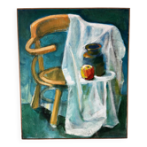Nature morte sur chaise, signée Miguel Anibal 98