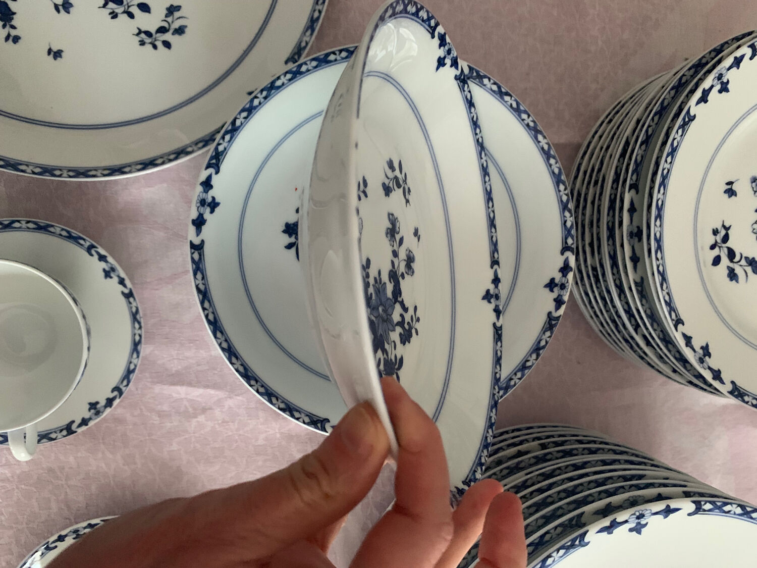 Amphitrite tableware service Ervuis and Raynaud 64 pieces