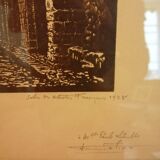 Two engravings signed and autographed by the hand of OLIÉ Fernand