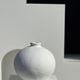 Handcrafted terracotta ball vase painted white H:24 D:26