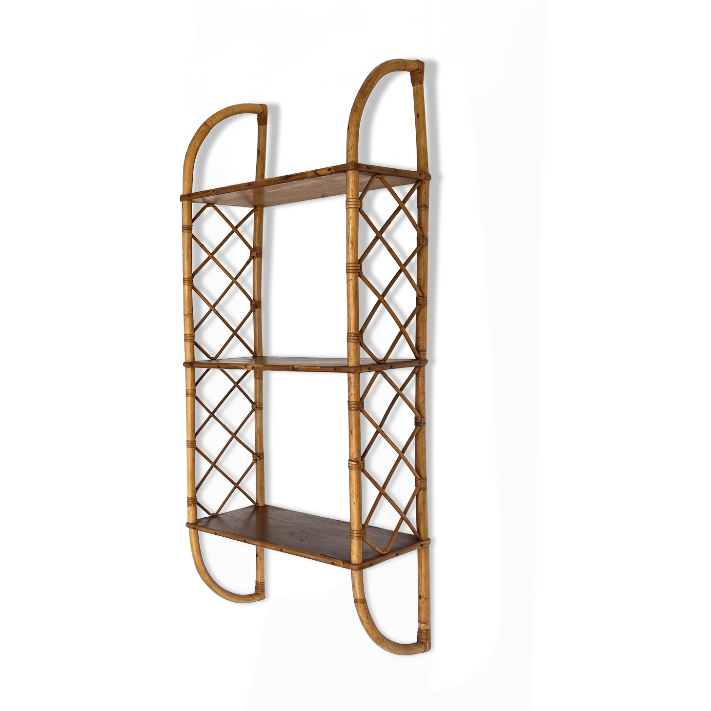 Rattan wall shelf 1960