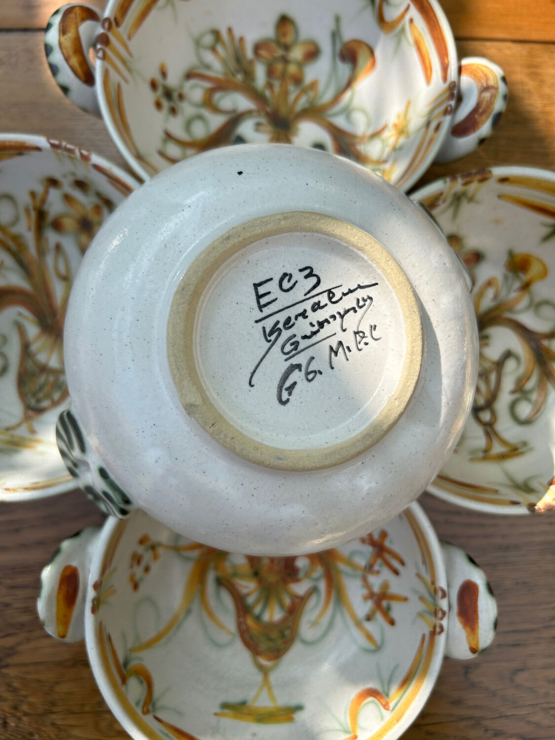 Set of 5 Keraluc Quimper ear bowls