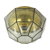 Etiqueté Mid-Century Glass Flushmount / Applique murale du Limbourg, Allemagne, années 1960