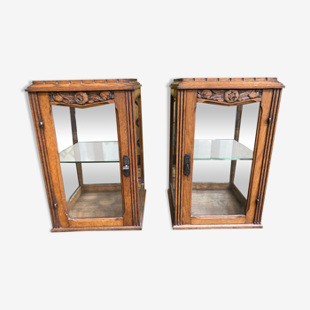 Pair of art deco showcases