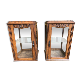 Pair of art deco showcases