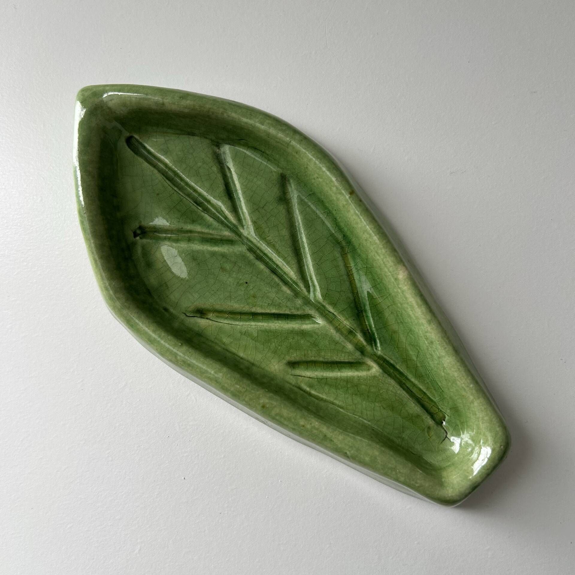 Vide poche feuille verte