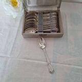 Set of 12 silver-plated coffee or dessert spoons from the E brand