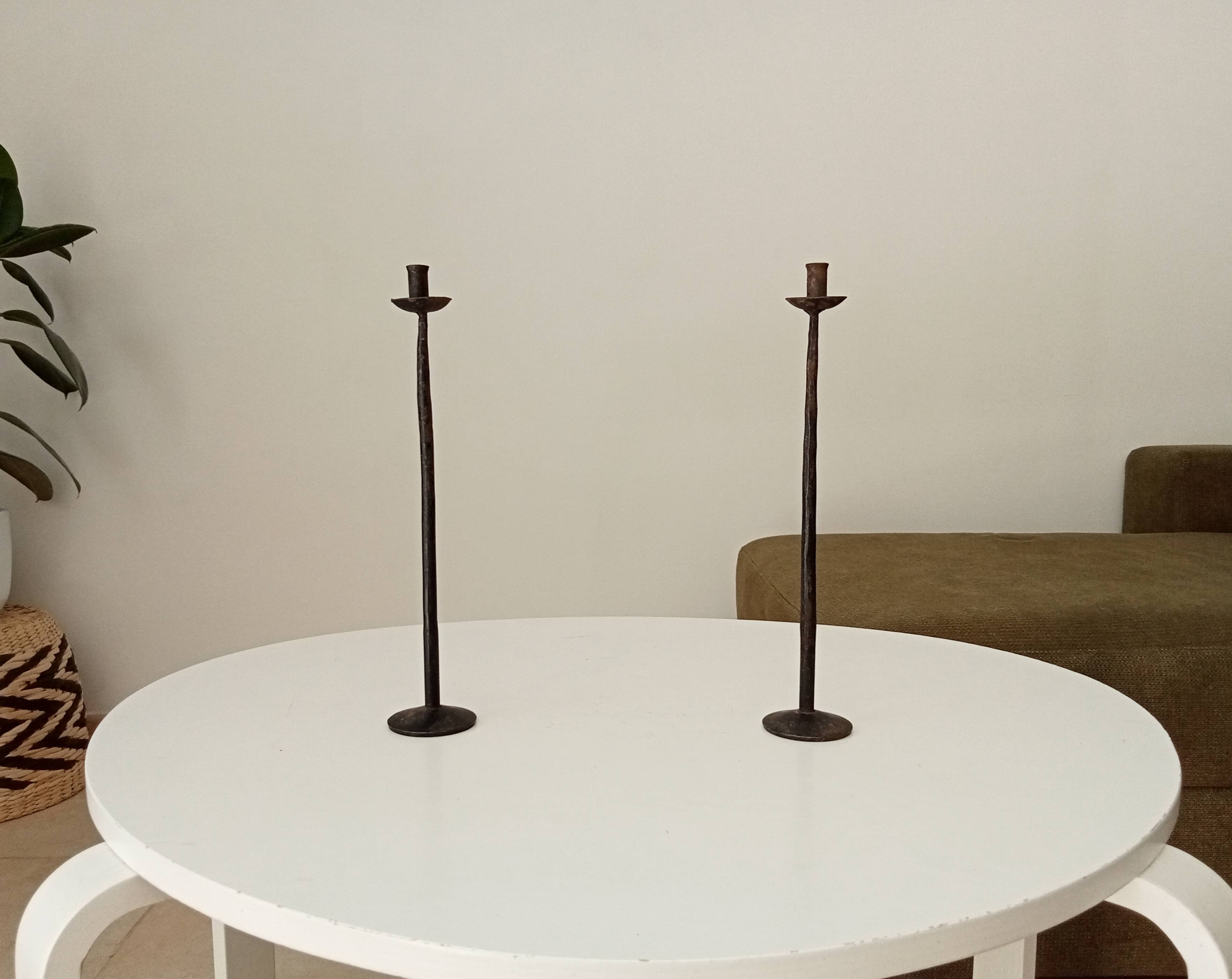 Pair of brutalist / minimalist candlesticks from the 60s