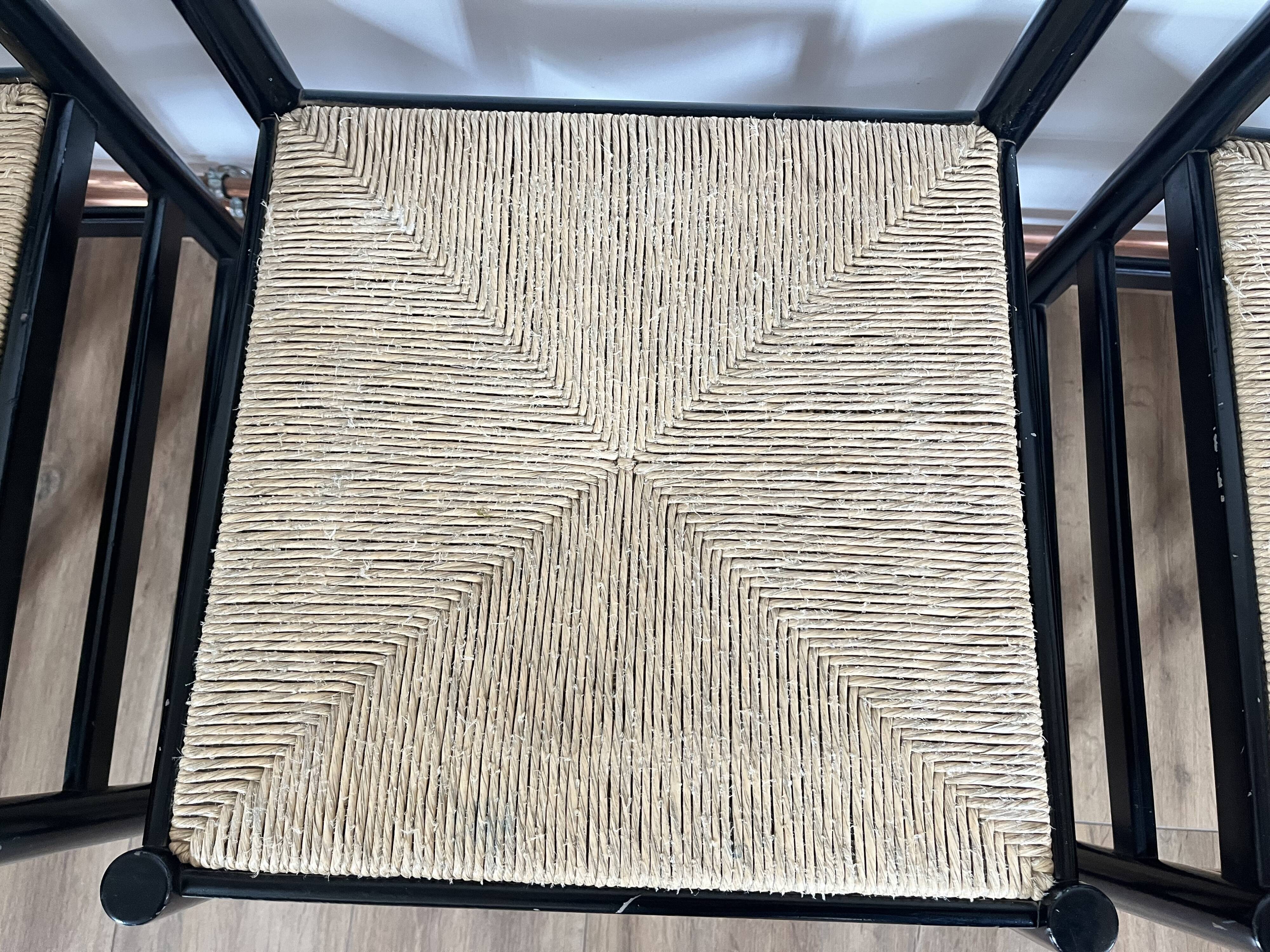 Set of 4 Italian black chairs 1970s