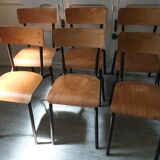 Lot of 6 vintage school chairs