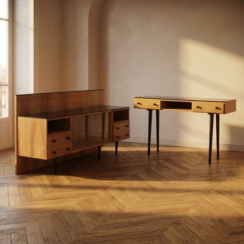 Mid-century glazed cabinet bookcase by Mojmír Požár